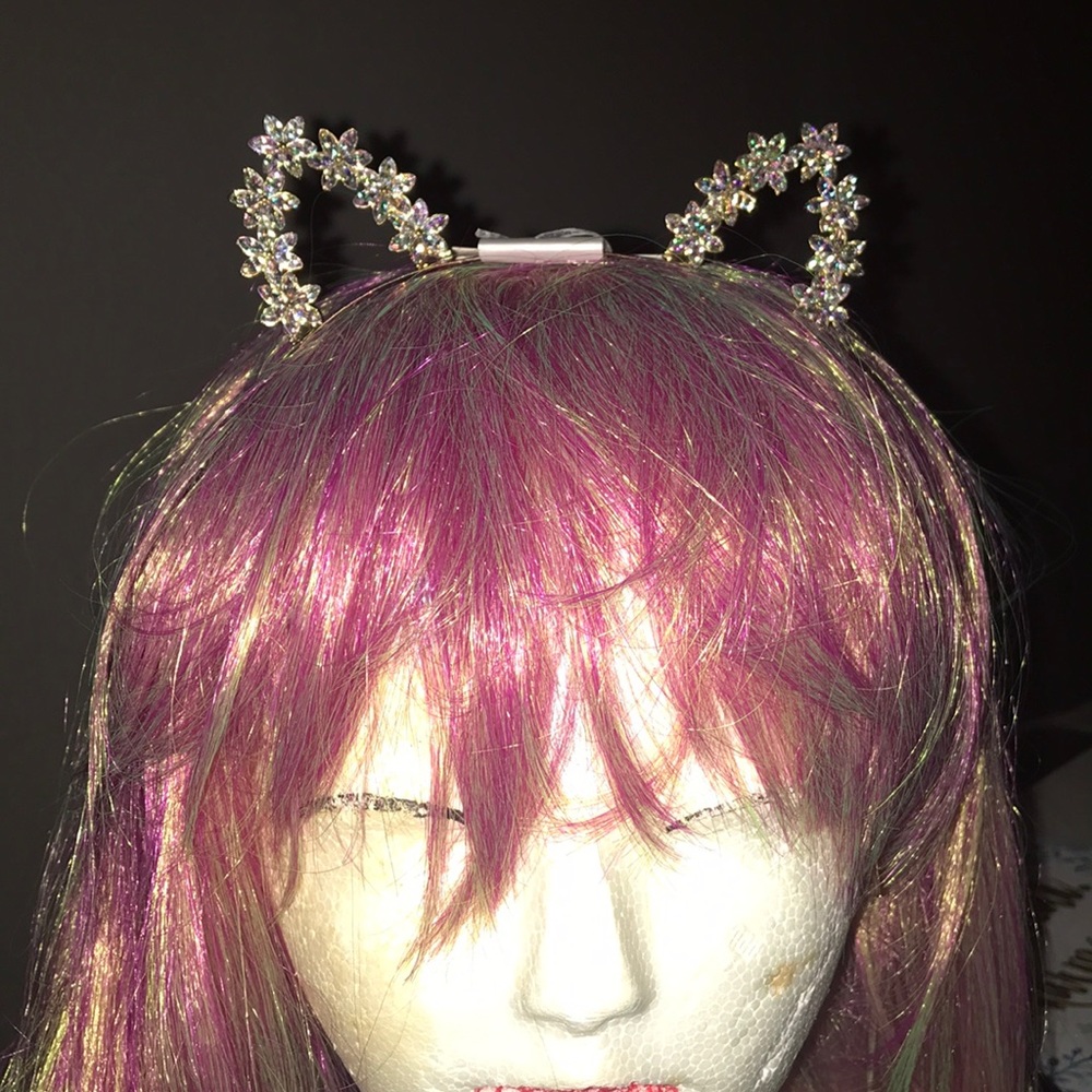 Sequined flower cat eats headband adult or kids